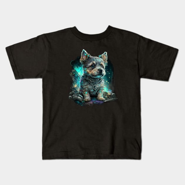 Puppy Terrier doggy dog Kids T-Shirt by Buff Geeks Art